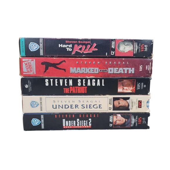 Steven Seagal VHS Lot 5 Tapes Hard To Kill Marked For Death Patriot Under Siege